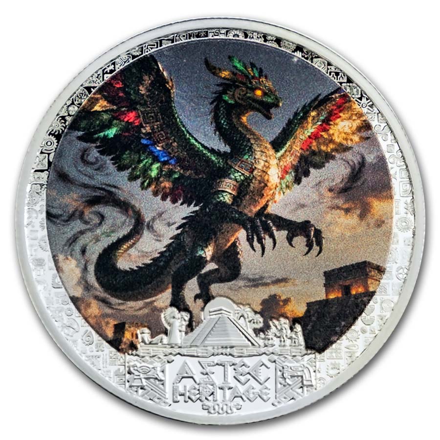 2026 Liberia 1/2 oz Silver Aztec Heritage: Quetzalcoatl