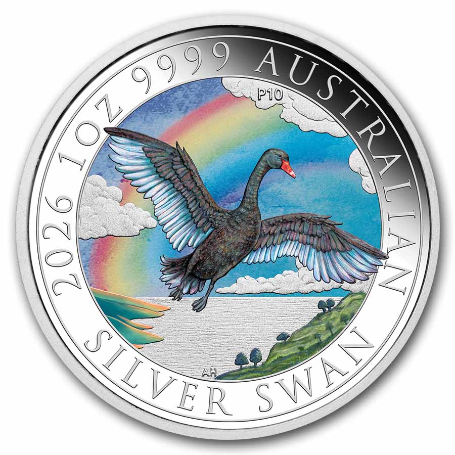 2026 Australia 1 oz Silver Colorized Black Swan (Box, COA)