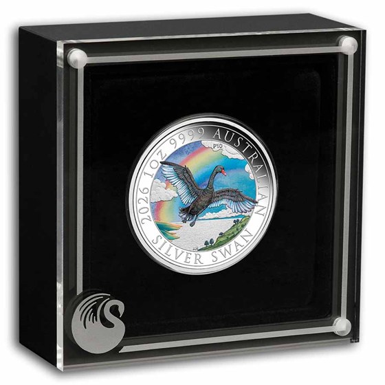 2026 Australia 1 oz Silver Colorized Black Swan (Box, COA)