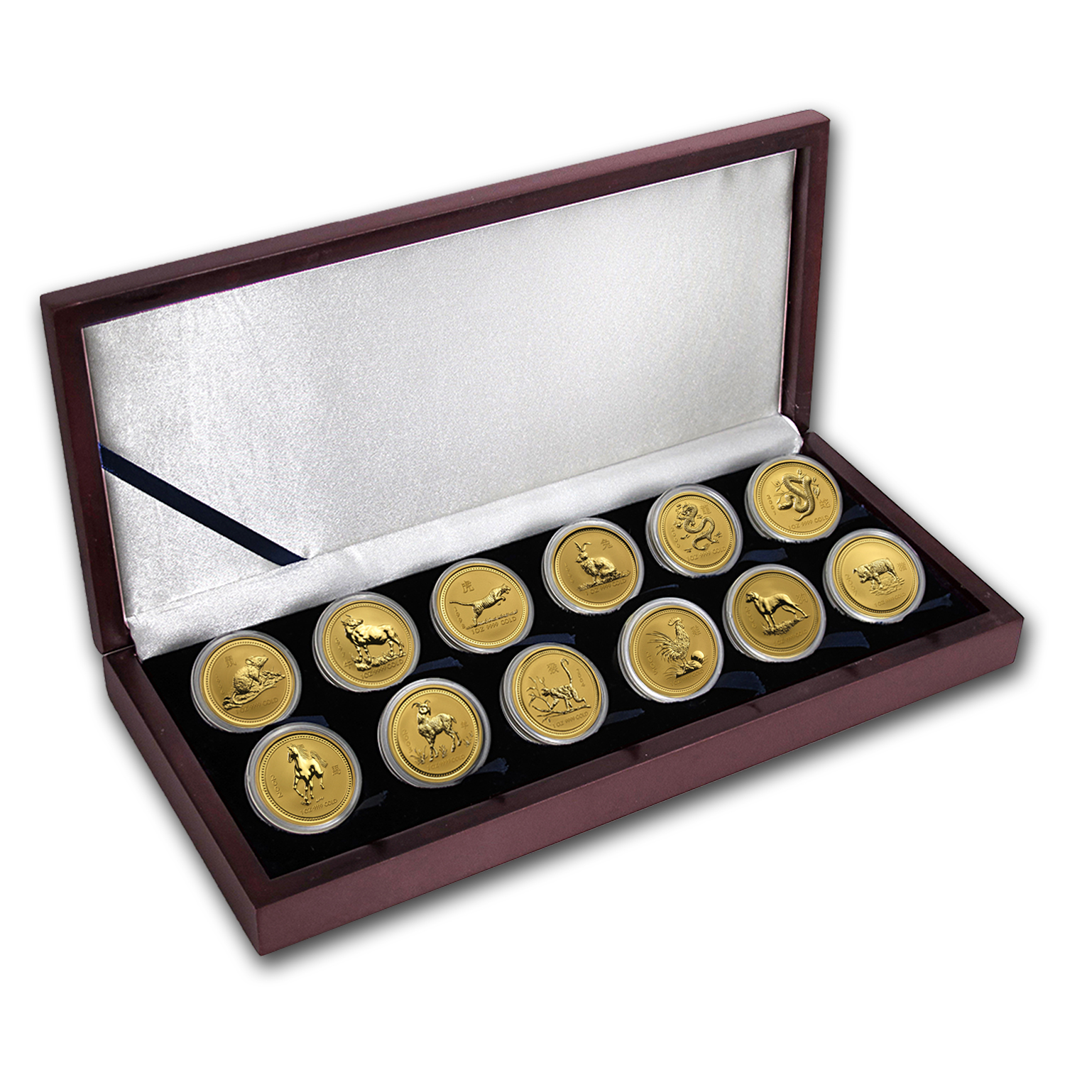 1996-2007 Australia 12-Coin 1 oz Gold Lunar Set BU (Series I) 1996-2007 Australia 12-Coin 1 oz Gold Lunar Set BU (Series I)