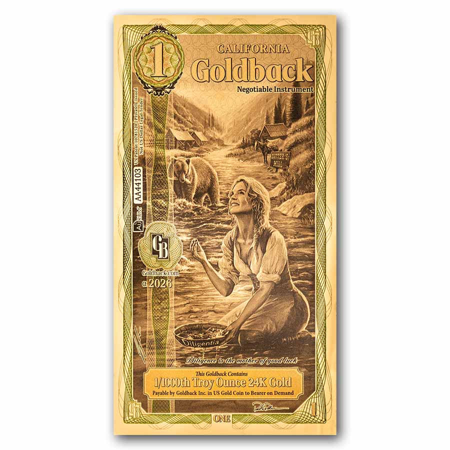 1 California Goldback - Aurum Gold Foil Note (24k)