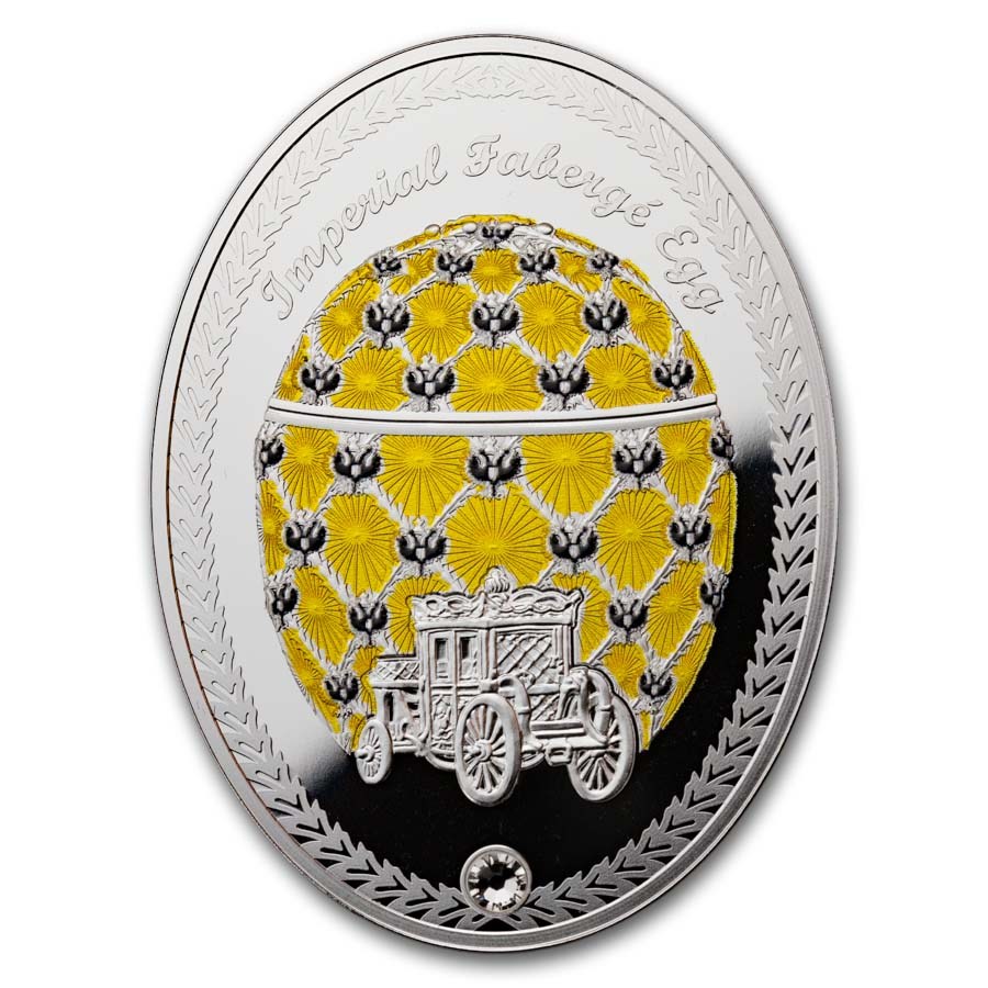 2026 Niue Silver Faberge Eggs: Coronation Egg (Box & COA) 2026 Niue Silver Faberge Eggs: Coronation Egg (Box & COA)