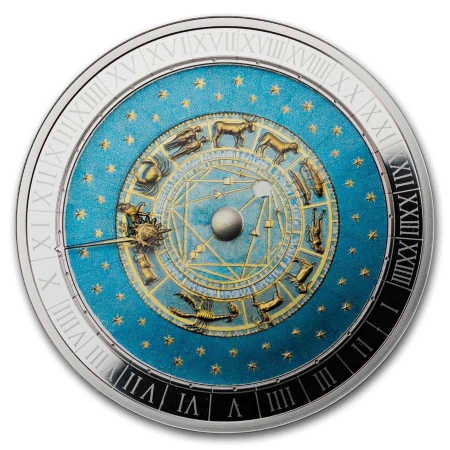2026 Malta 1 oz Silver City Hall Clocks: Padua Astronomical