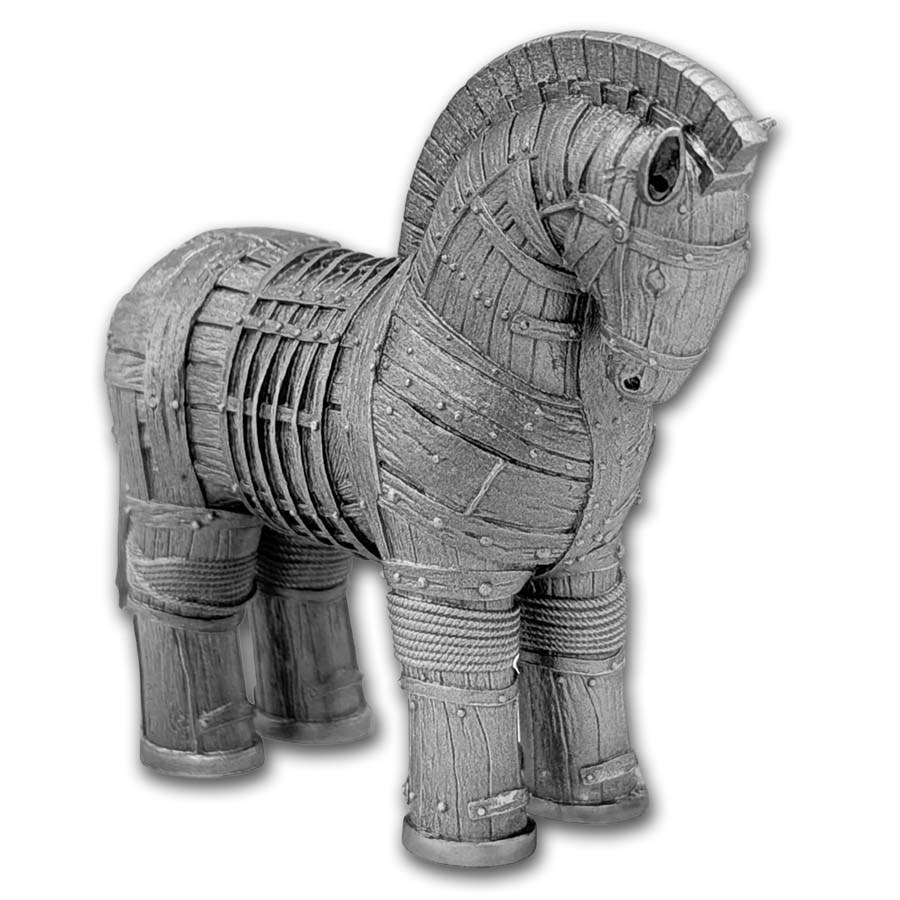 2026 Cameroon 2 oz Silver Trojan Horse 3D Coin (Box & COA)