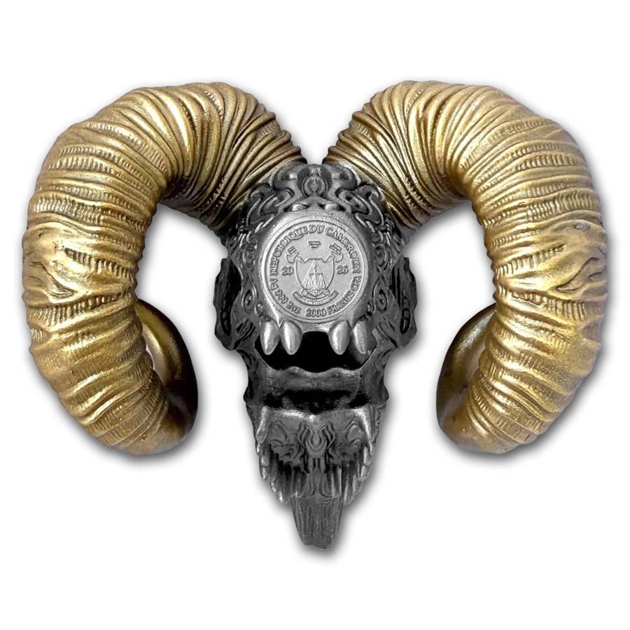 2026 Cameroon 2 oz Silver Carved Skull: The Sovereign 3D Coin