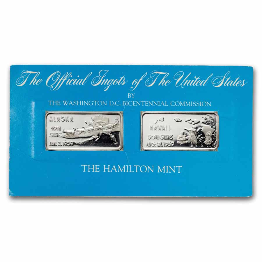 1 oz Silver Art Bar - Hamilton Mint (Two Bar Bicentennial Set)