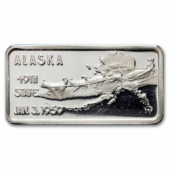 1 oz Silver Art Bar - Hamilton Mint (Two Bar Bicentennial Set)