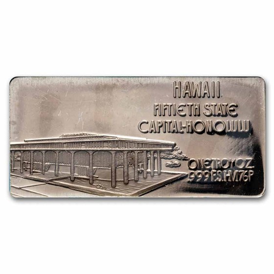 1 oz Silver Art Bar - Hamilton Mint (Two Bar Bicentennial Set)