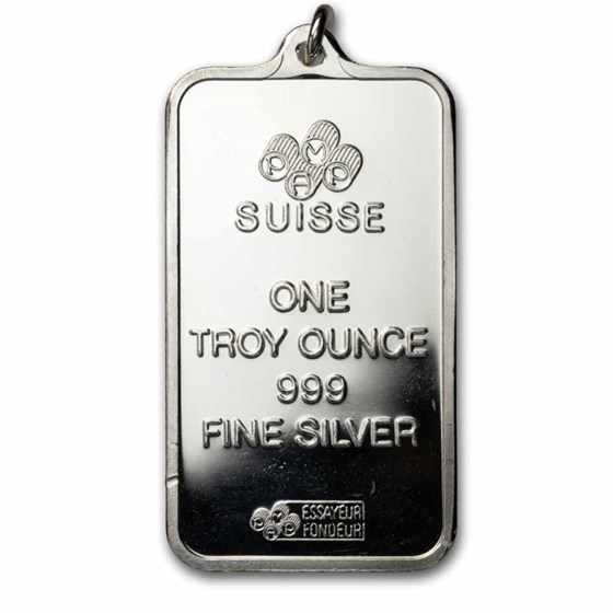 1 oz Silver Bar - Vintage PAMP Falcon (Bar w/Bezel Loop)