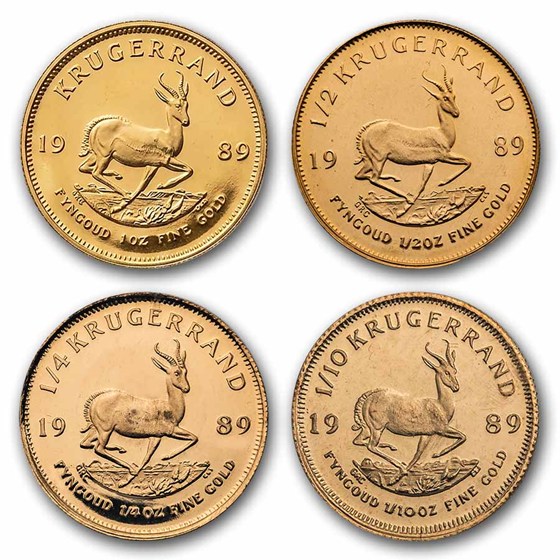 1989 South Africa 4-Coin Gold Krugerrand Proof Set (SAGCE)