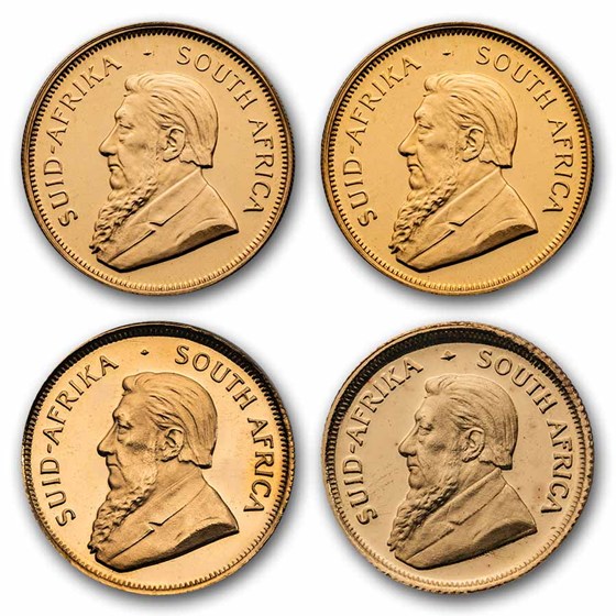 1989 South Africa 4-Coin Gold Krugerrand Proof Set (SAGCE)
