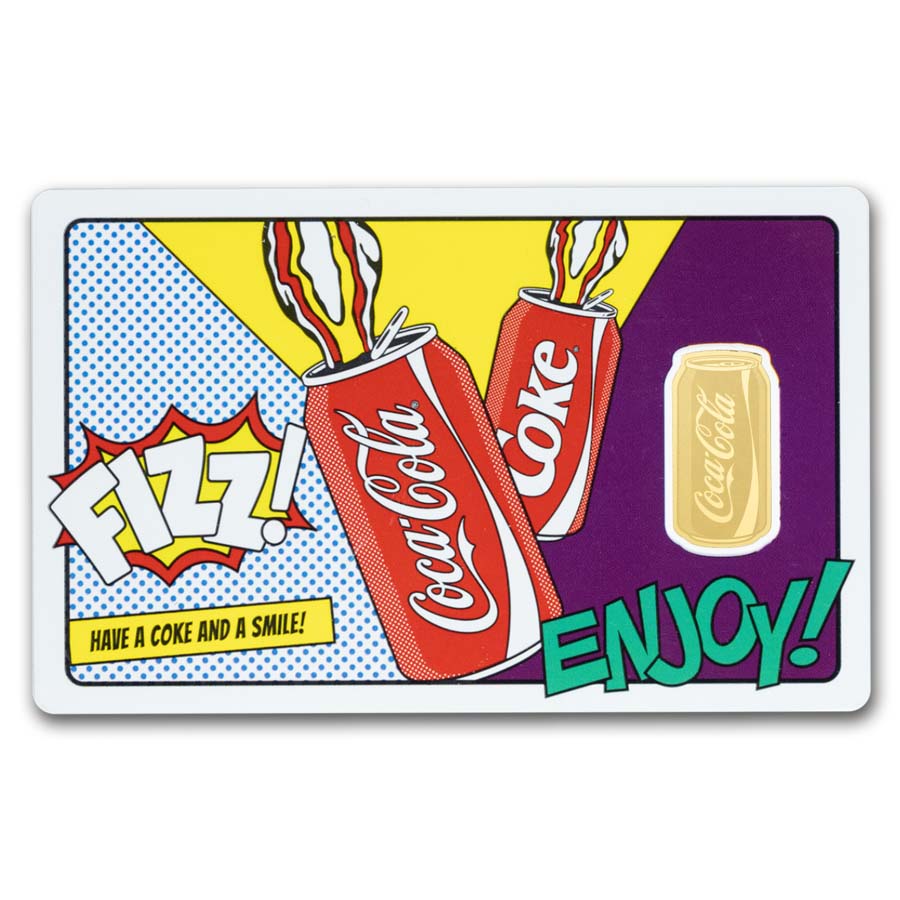 Coca-Cola® 1/1000 oz Gold Pop Art Can in Card Coca-Cola® 1/1000 oz Gold Pop Art Can in Card
