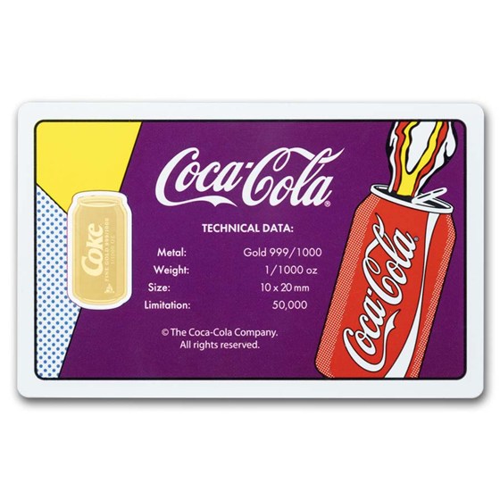 Coca-Cola® 1/1000 oz Gold Pop Art Can in Card