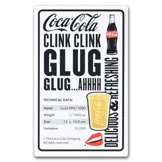 Coca-Cola® 1/1000 oz Gold Pop Art Cup in Card