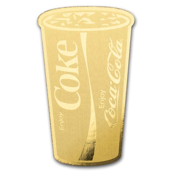 Coca-Cola® 1/1000 oz Gold Pop Art Cup in Card