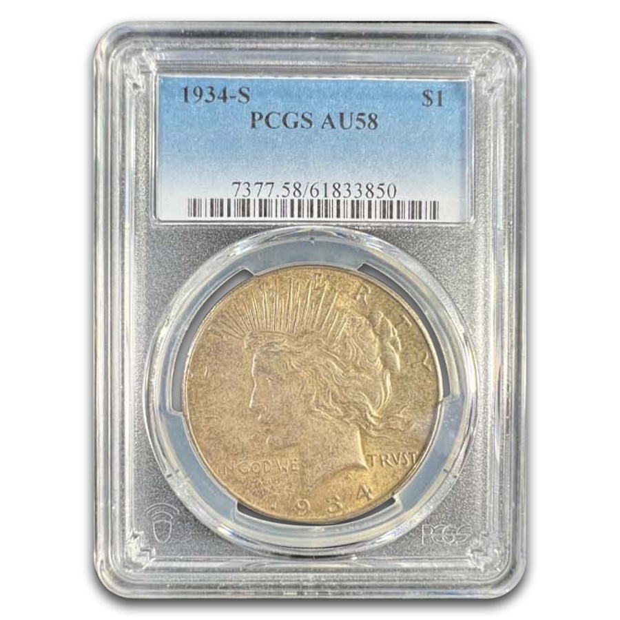 1934-S Peace Dollar AU-58 PCGS (Toned)