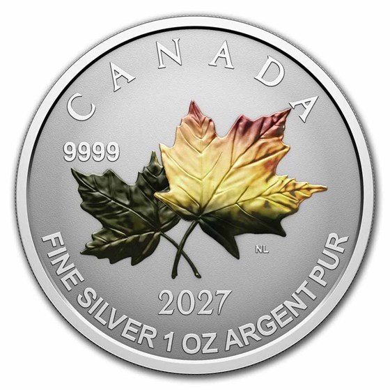 2027 5-Coin Silver Autumn Leaves Fractional Set (Box/COA)