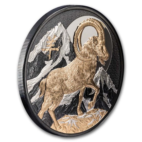 2027 Niue 5 oz Silver Lunar Goat Black Proof (with Box and COA)