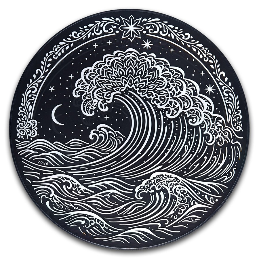 2026 Cook Islands 1 oz Silver Obsidian Black Wave PR-70 PCGS FDI