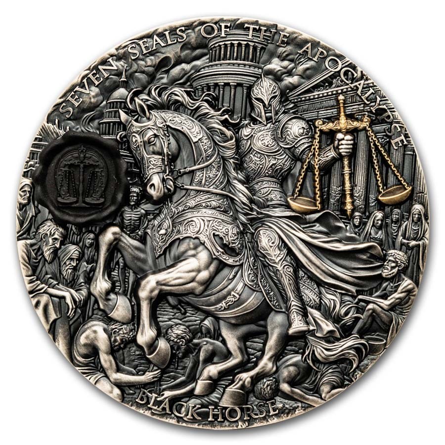 2026 Niue 3 oz Silver Seven Seals of the Apocalypse: Black Horse