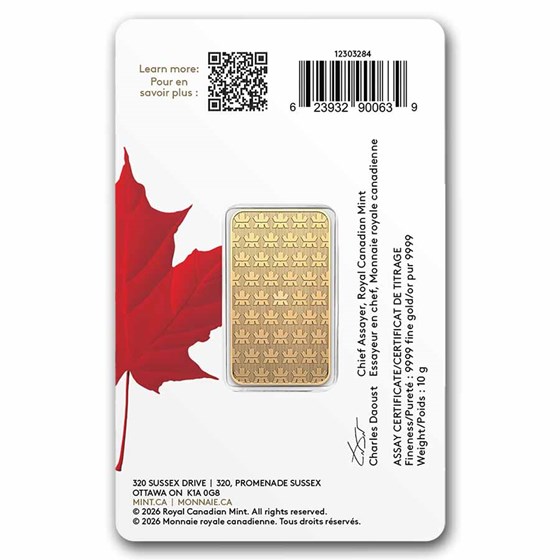 2026 Canada 10 gram Proudly Canadian Gold Bar (Premium Bullion)