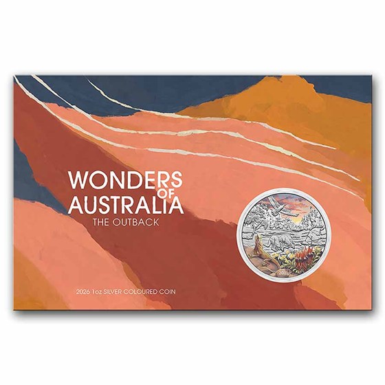 2026 AUS 1 oz Silver Colorized Wonders of Australia BU (In card)