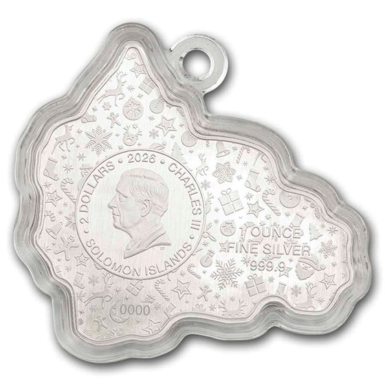2026 PAMP 1 oz Silver $2 Shaped &amp; Colorized Santa &amp; Red Truck