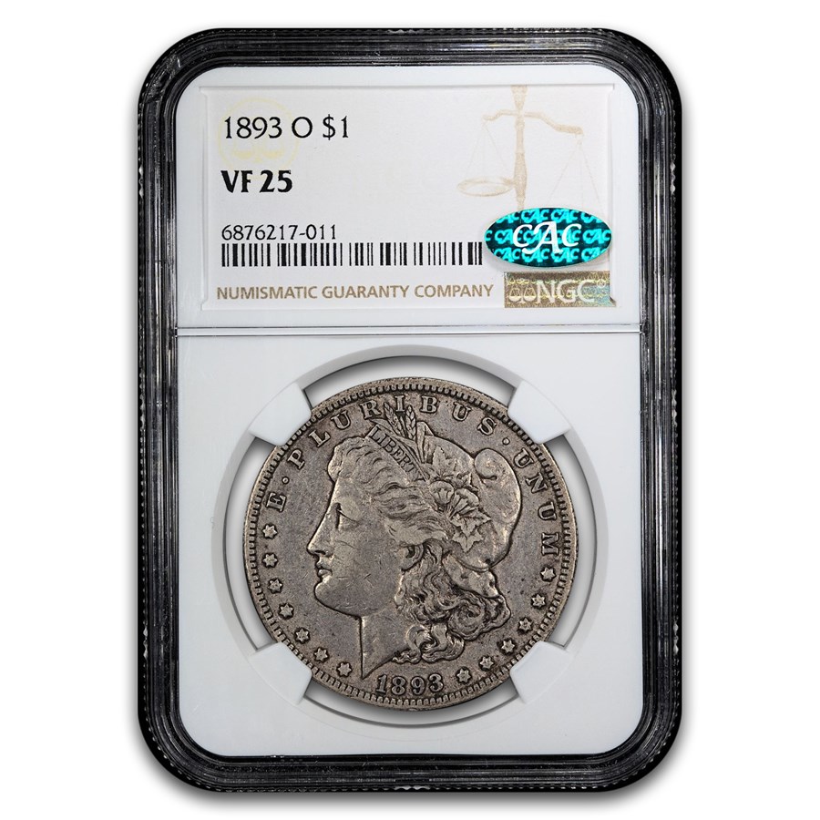 1893-O Morgan Dollar VF-25 NGC CAC