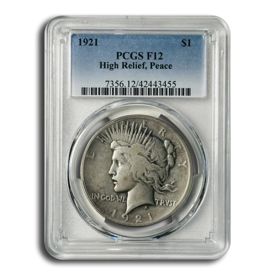 1921 Peace Dollar Fine-12 PCGS