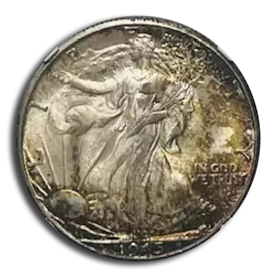 1945-D Walking Liberty Half Dollar MS-67+ NGC (Toned)