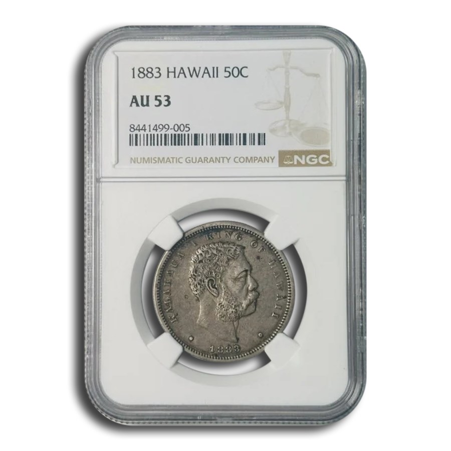 1883 Hawaii Half Dollar Kalakaua I AU-53 NGC