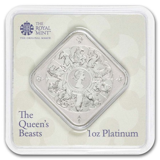 1 oz Platinum Bar - The Royal Mint Queen's Beast Completer Bar