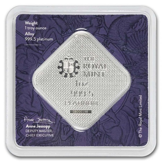 1 oz Platinum Bar - The Royal Mint Queen's Beast Completer Bar