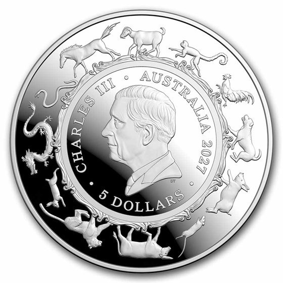 2027 Australia 1 oz Silver $5 Lunar Year of the Goat Domed Prf