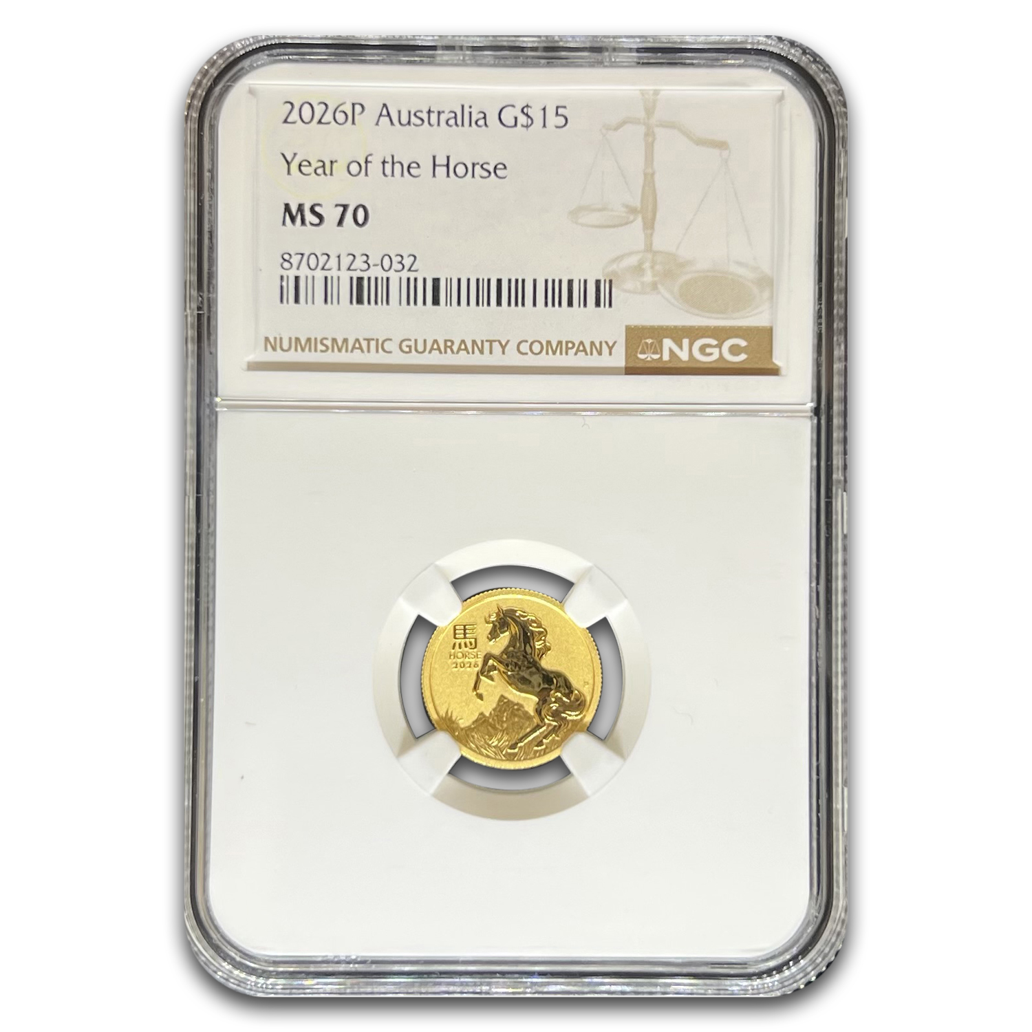 2026 Australia 1/10 oz Gold Lunar Horse MS-70 NGC (Series III)