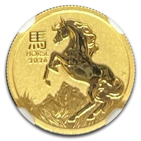 2026 Australia 1/10 oz Gold Lunar Horse MS-70 NGC (Series III)