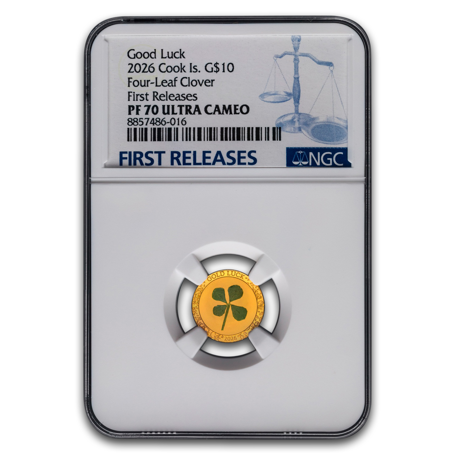 2026 Cook Islands 1 gram Gold $10 Four-Leaf Clover PF-70 NGC (FR)