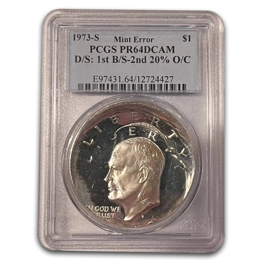 1973-S Silver Eisenhower Dollar PR-64 DCAM PCGS (Mint Error)