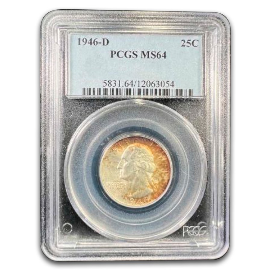 1946-D Washington Quarter MS-64 PCGS (Toned)