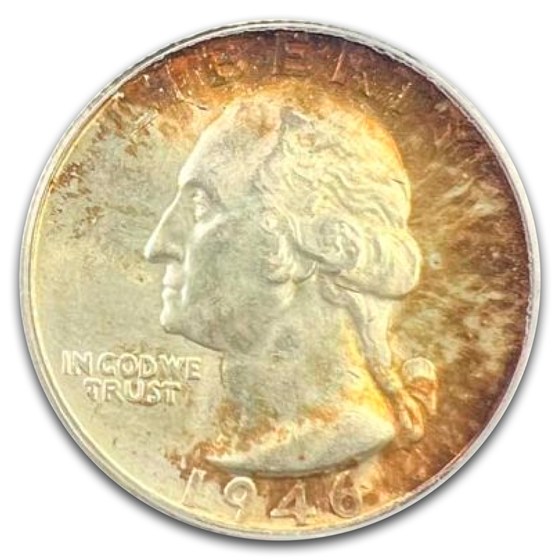 1946-D Washington Quarter MS-64 PCGS (Toned)