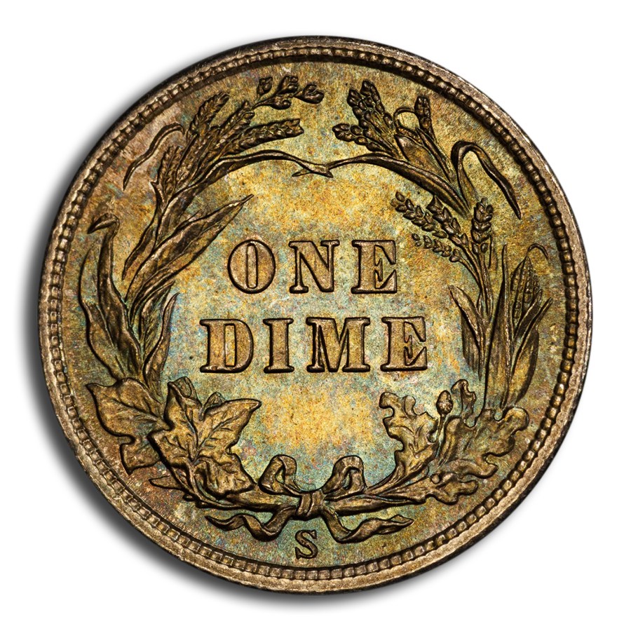 1908-S Barber Dime MS-65+ PCGS CAC