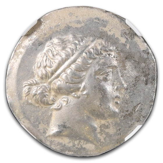 Cyme Aeolis AR Tetradrachm (2nd cent BC) XF NGC (5/2)