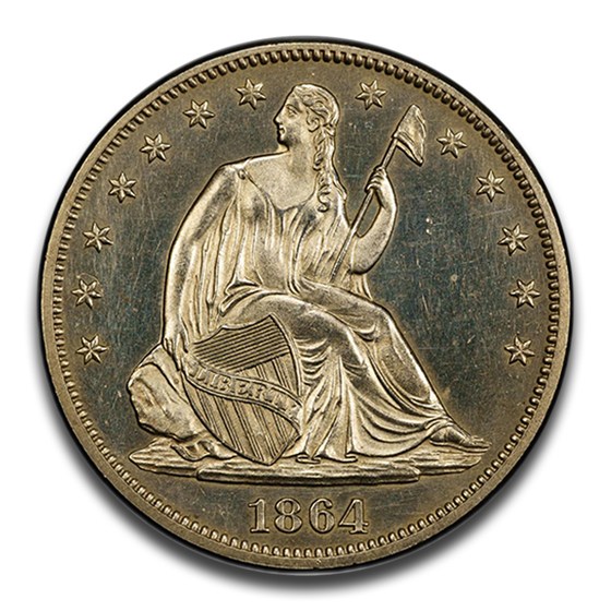1864 Liberty Seated Half Dollar PR-62 PCGS