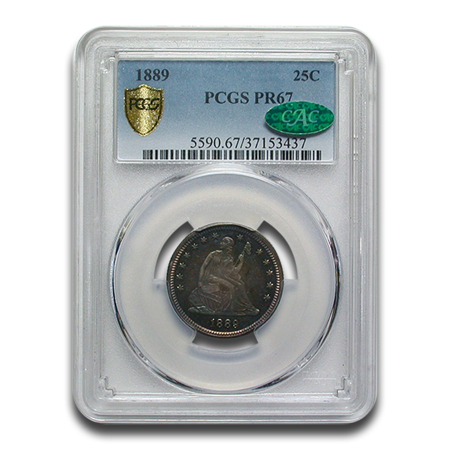 1889 Liberty Seated Quarter PR-67 PCGS CAC