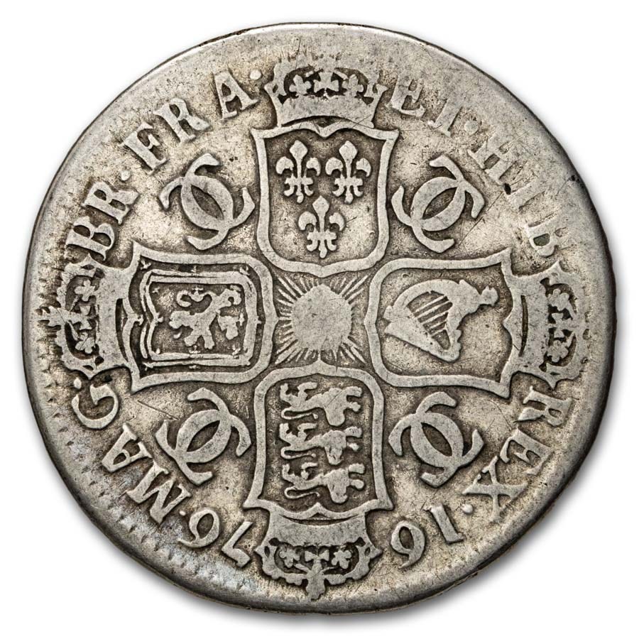1672-1684 England Silver Half Crown Charles II Avg Circ