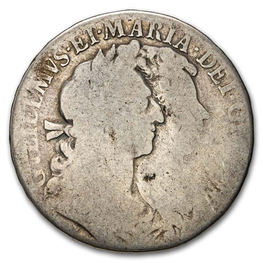 1689 England Silver Half Crown William & Mary Fair