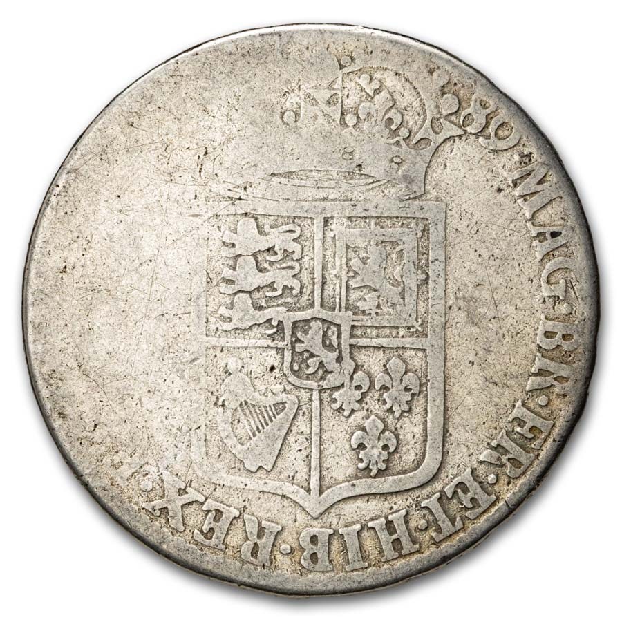 1689 England Silver Half Crown William & Mary Fair