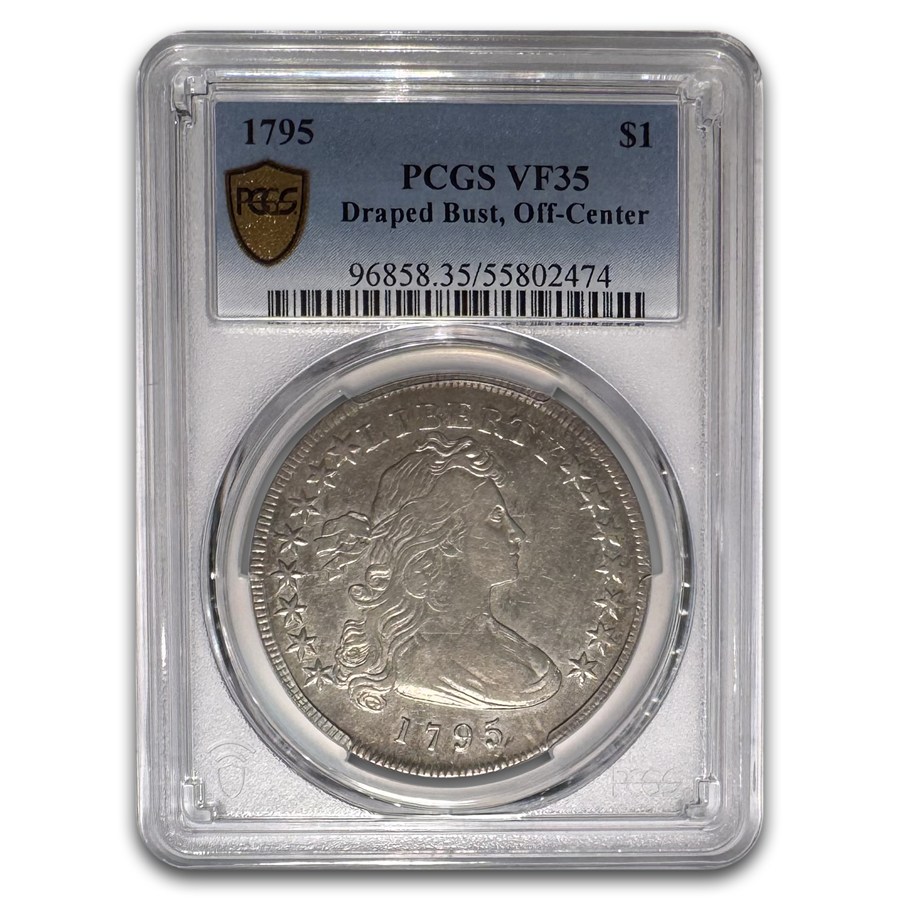 1795 Draped Bust Dollar VF-35 PCGS (Off Center)