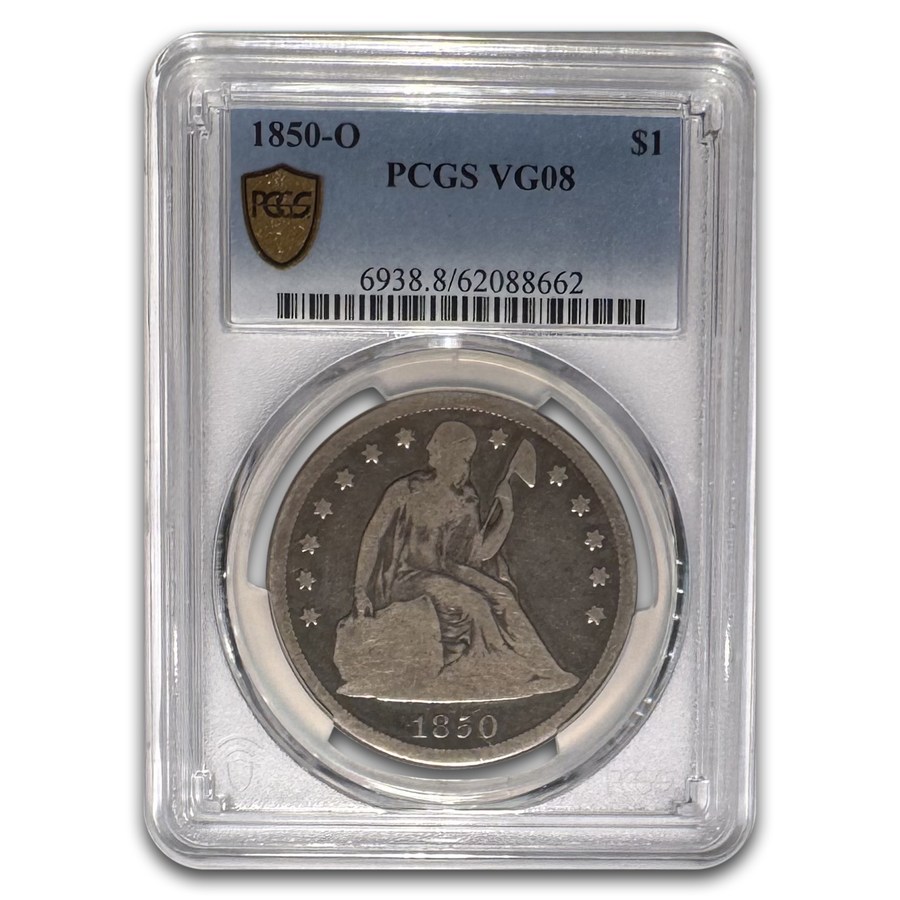 1850-O Liberty Seated Dollar VG-8 PCGS