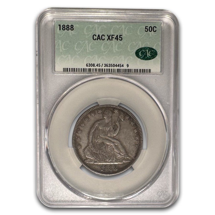 1888 Liberty Seated Half Dollar XF-45 CACG